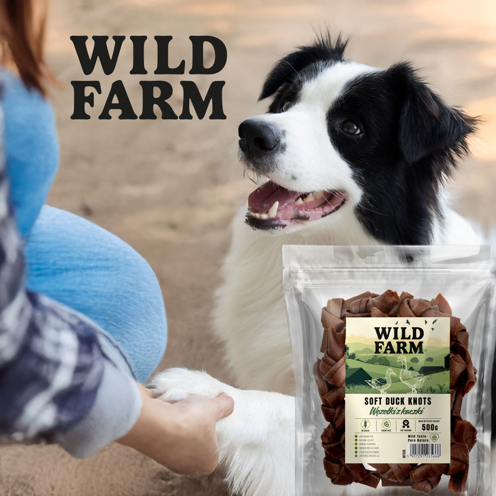 WILD FARM Węzełki Z Kaczki Przysmak Dla Psa 500G