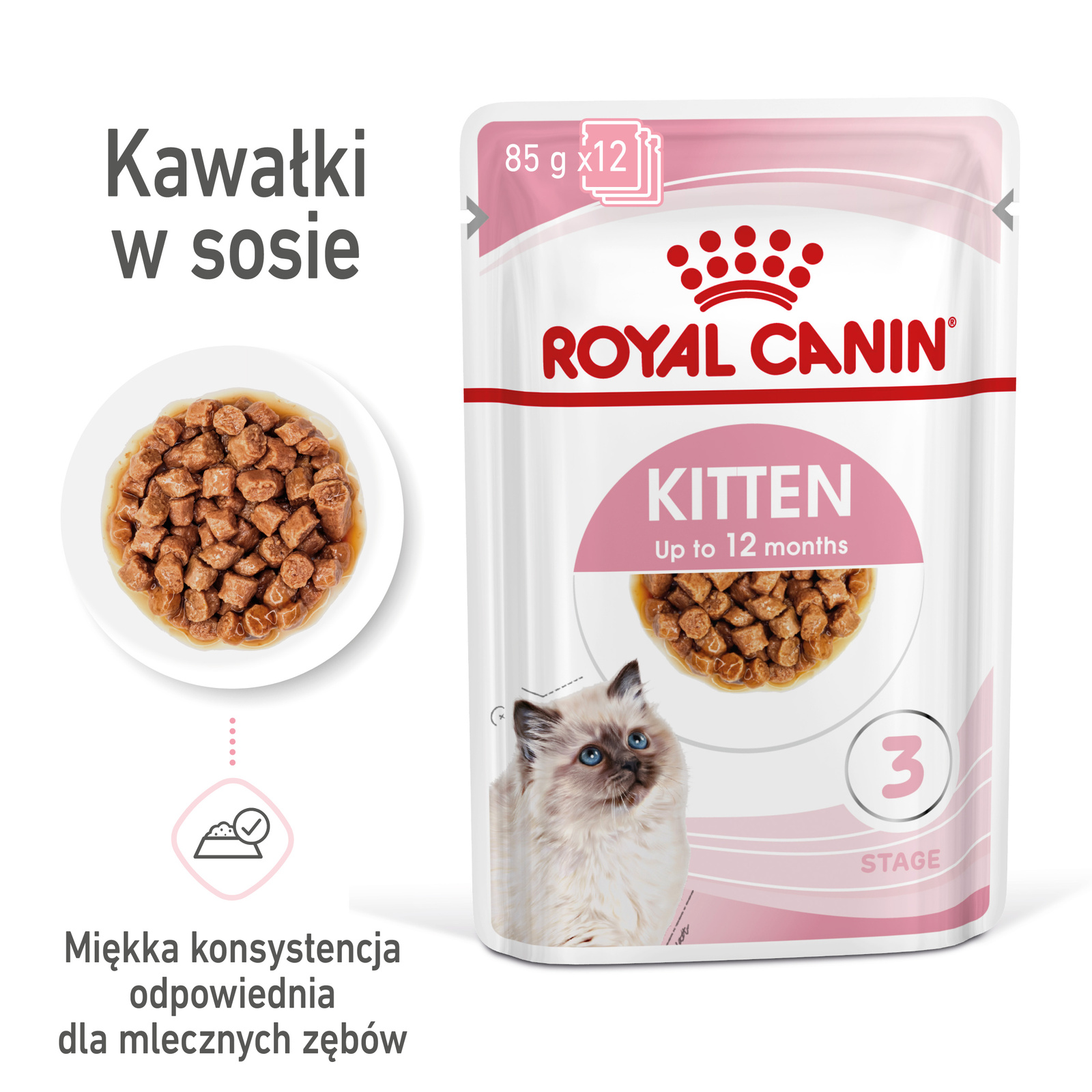 ROYAL CANIN Kitten Instinctive W Sosie 12x85g