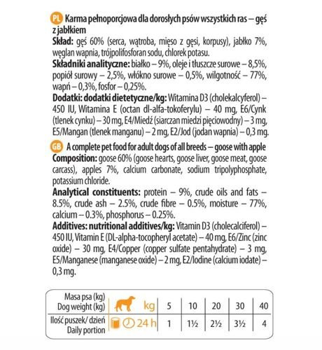 Dolina Noteci Premium Pure Gęś Z Jabłkiem 800g