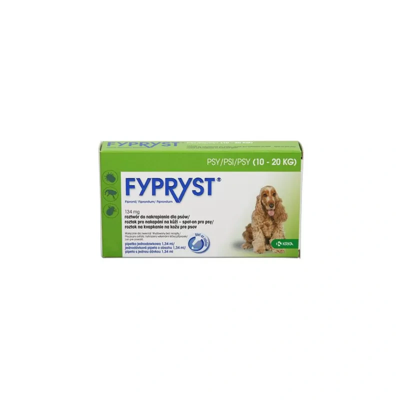 Krka Fypryst Spot On Krople Dla Psa Na Pchły I Kleszcze 10–20kg 134mg/1,34ml 1 Pipeta