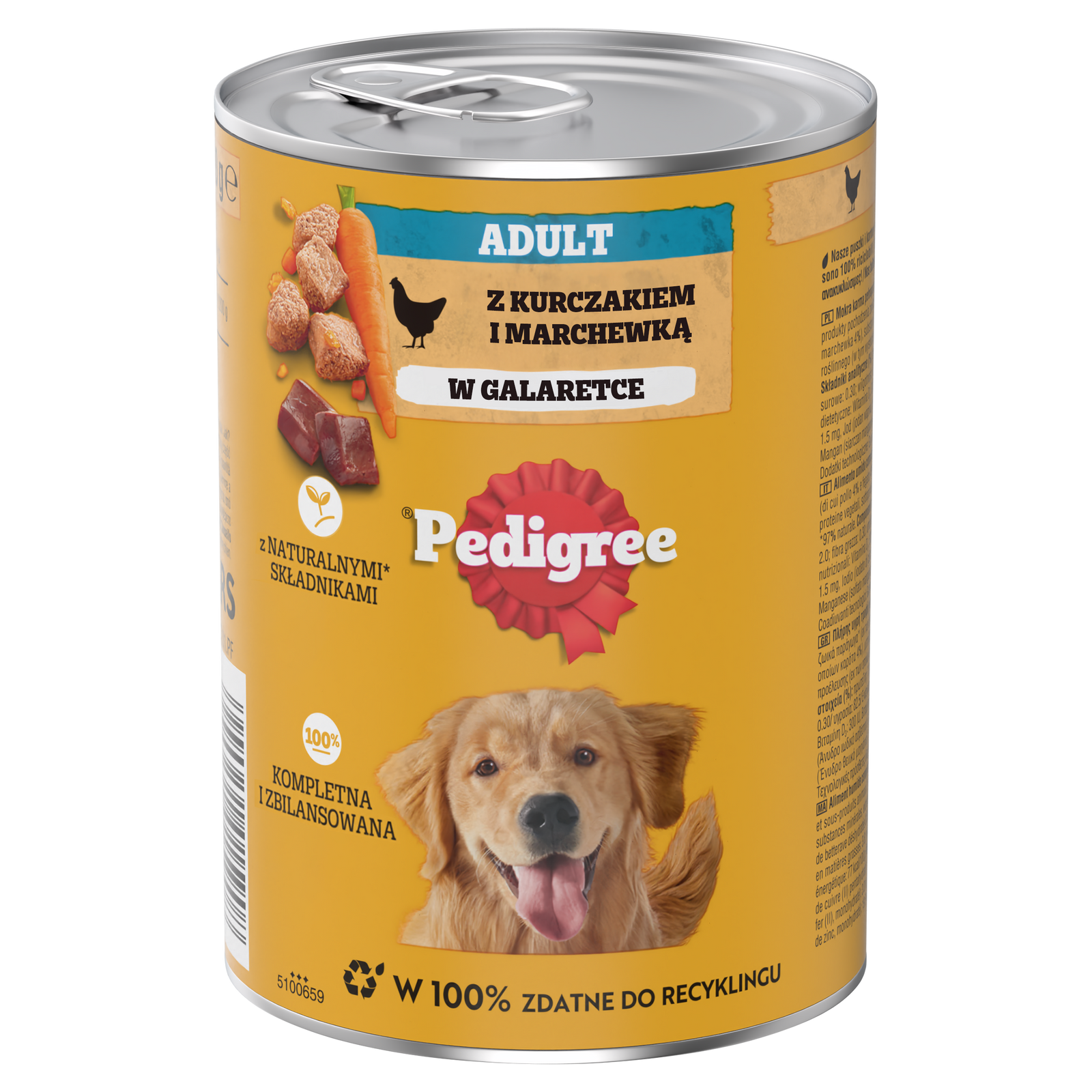 Pedigree Mokra Karma Dla Dorosłych Psów Z Kurczakiem I Warzywami W Galaretce 400g