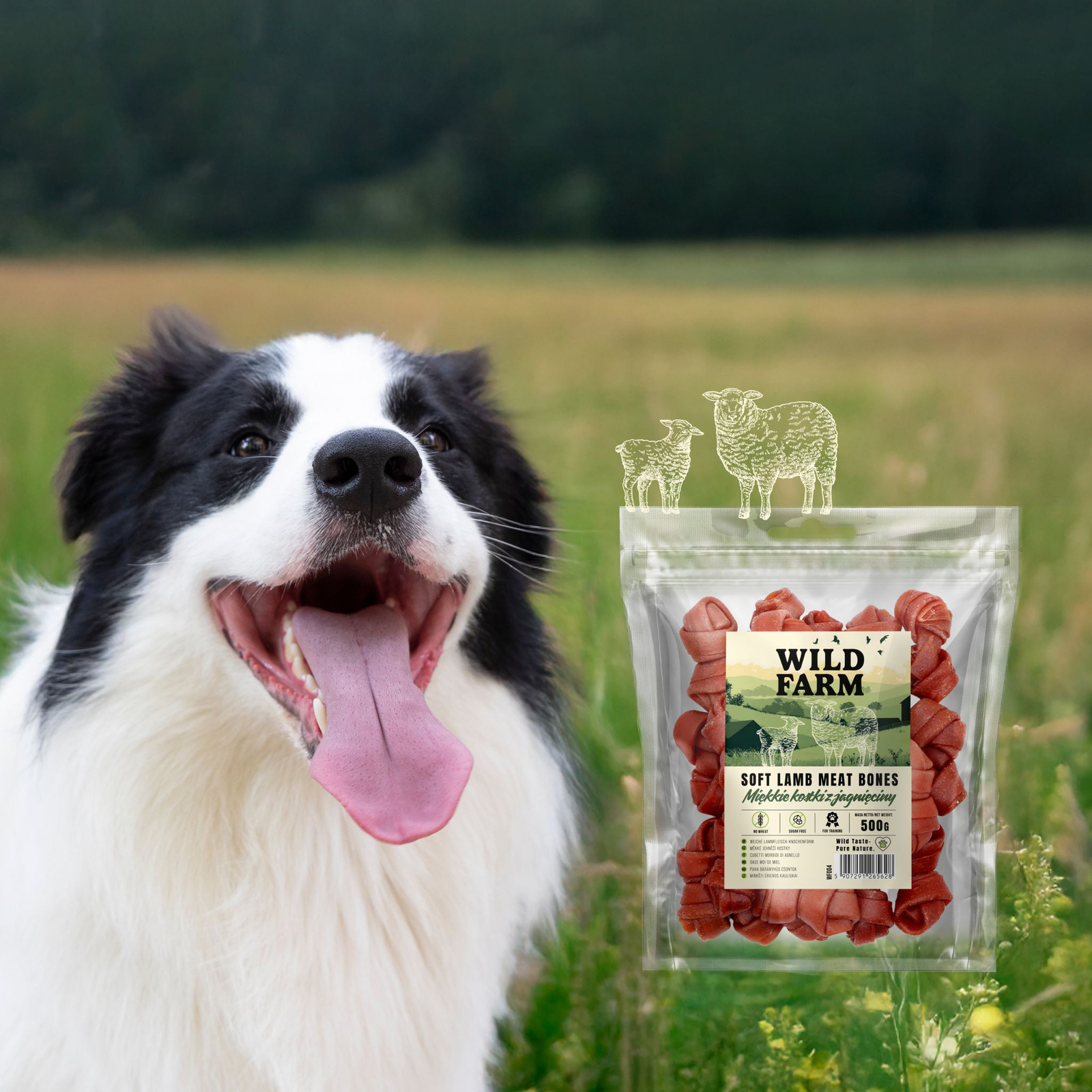 WILD FARM Miękkie Kostki Z Jagnięciny Przysmak Dla Psa 500G