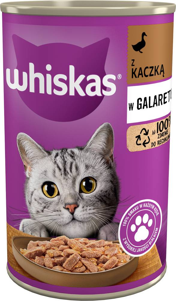 WHISKAS Mokra Karma Dla Kota 1+ Z Kaczką W Galaretce 400g
