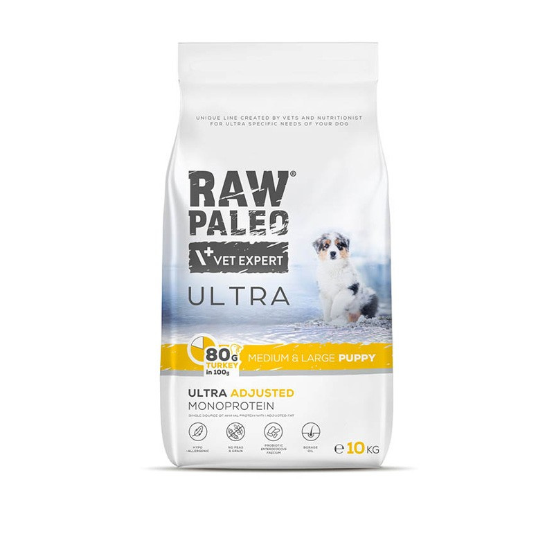 VetExpert Raw Paleo Ultra Turkey Puppy Medium/Large 10kg