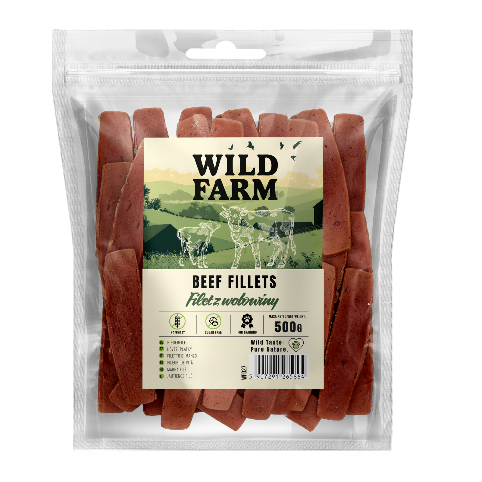 WILD FARM Filet Z Wołowiny Przysmak Dla Psa 500G