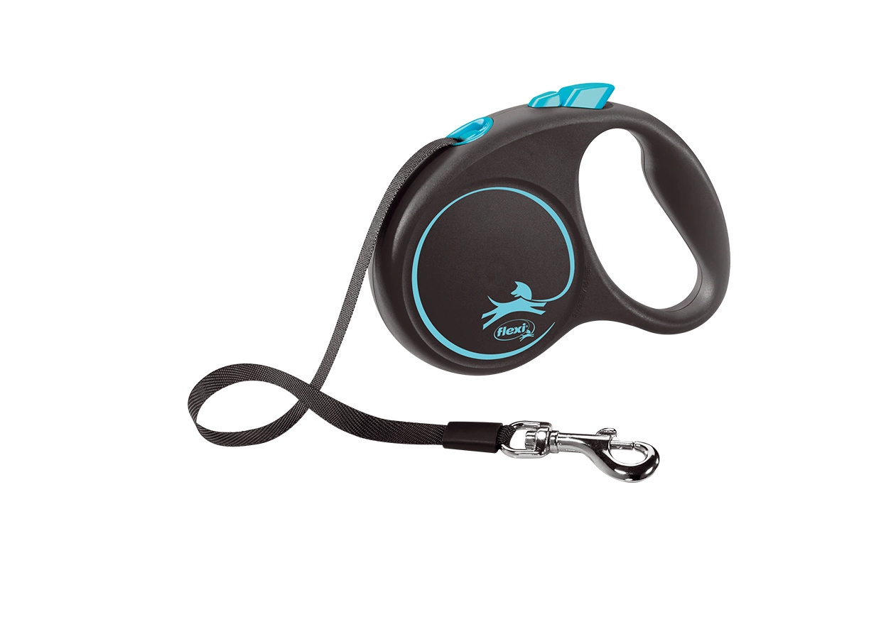 Flexi Smycz Black Design L Taśma 5m Do 50kg Niebieska