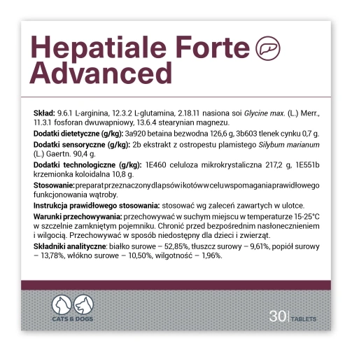 VETEXPERT Hepatiale Forte Advanced 30 Tabletek
