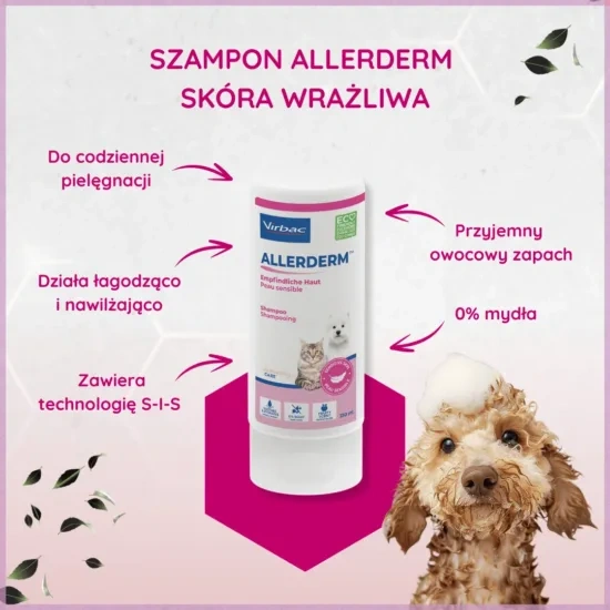 Virbac Allerderm Szampon Dla Psów I Kotów Do Skóry Wrażliwej 250ml