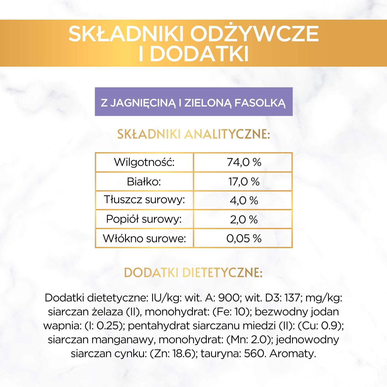 Purina Gourmet Gold Savoury Cake z jagnięciną i zieloną fasolką 85g