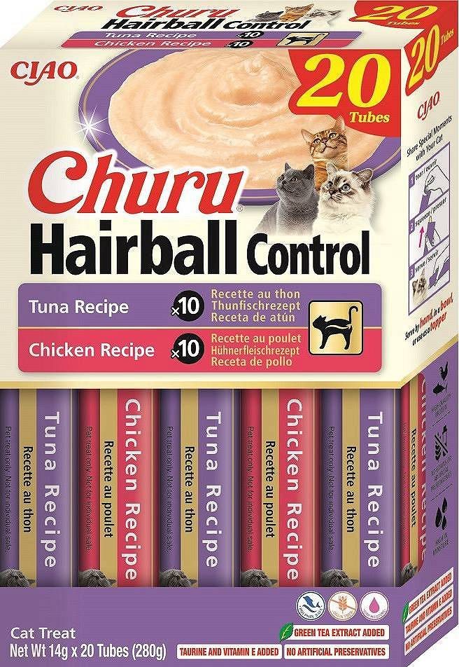 Inaba Churu Hairball Control Przysmak Dla Kotów Kurczak Tuńczyk 20x14g