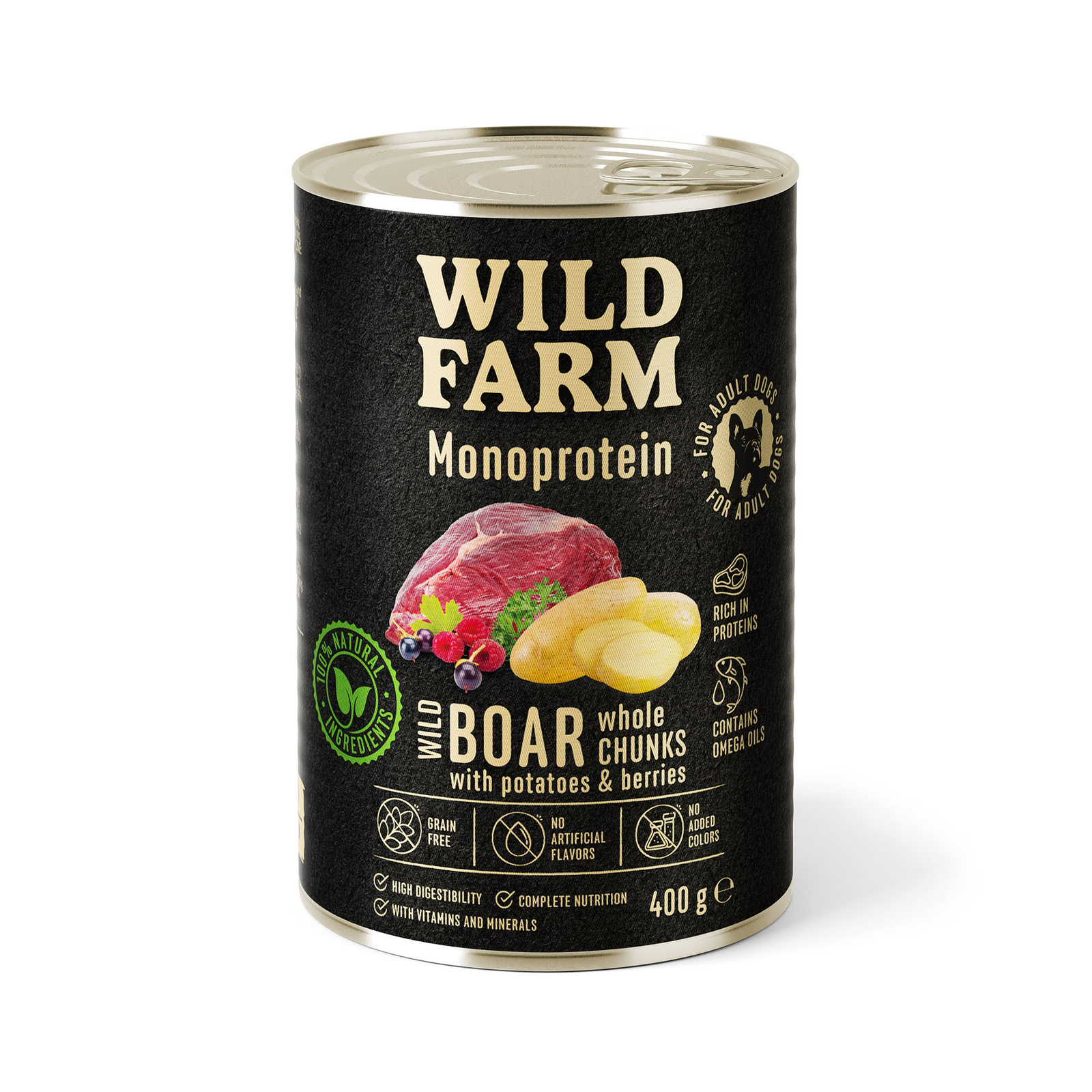 WILD FARM Monoprotein Wild Boar 400g – hipoalergiczna karma dla psa