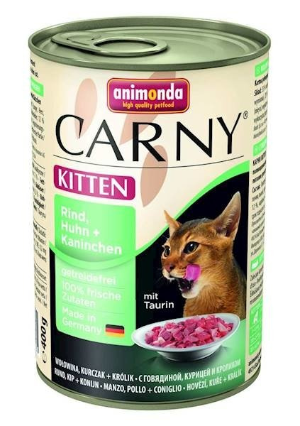 Animonda Cat Carny Kitten Wołowina, Kurczak + Królik 400g