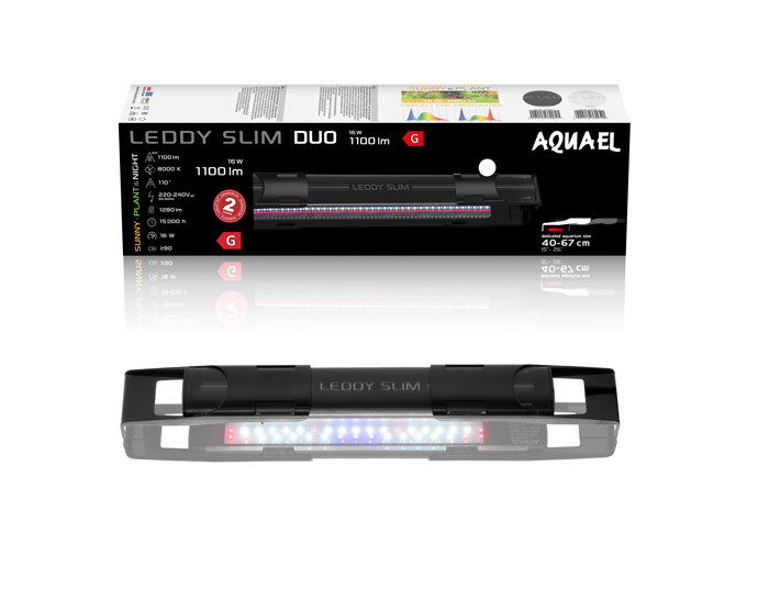 AQUAEL Leddy SlimDuo 16W Sunny Plant&Night Czarne