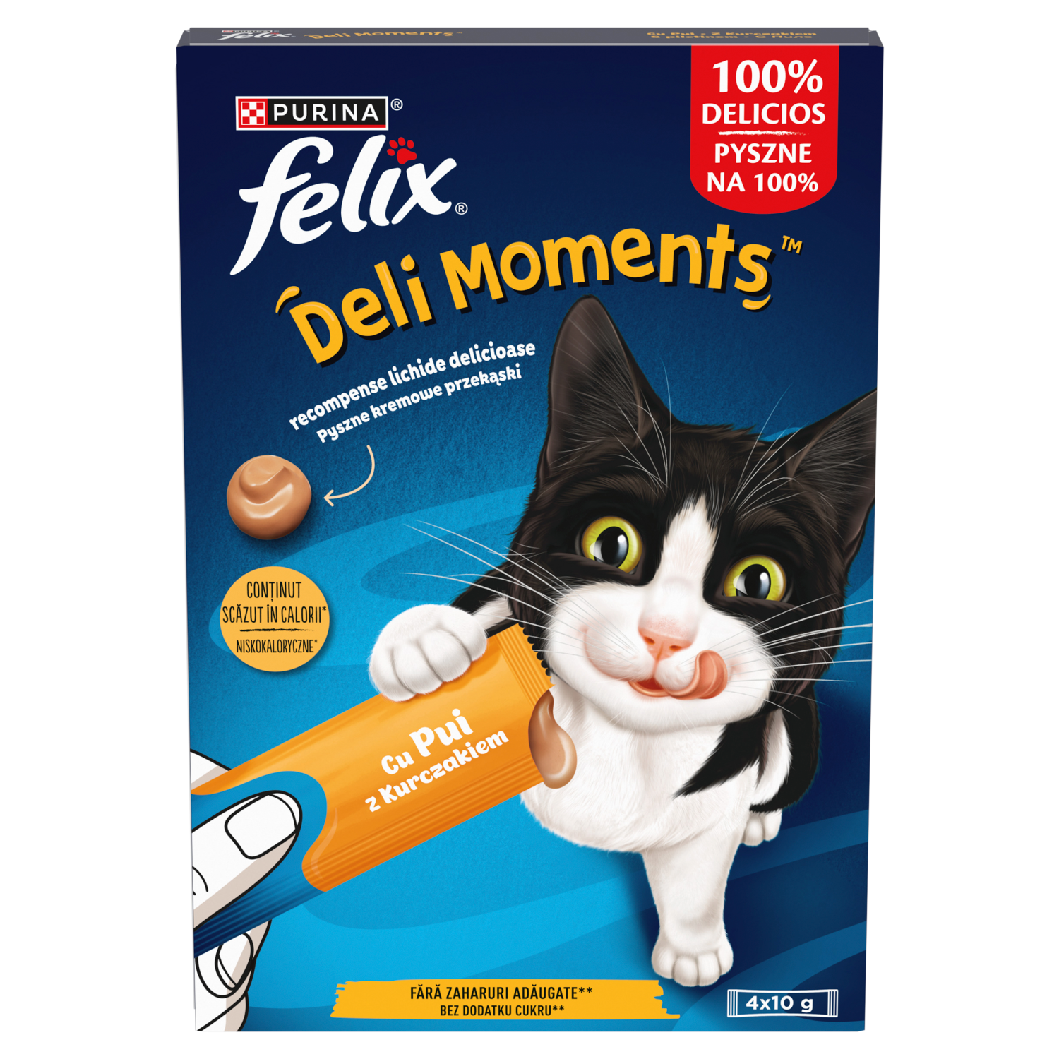 Felix Deli Moments Kremowe Przekąski Dla Kotów Z Kurczakiem 4x10g