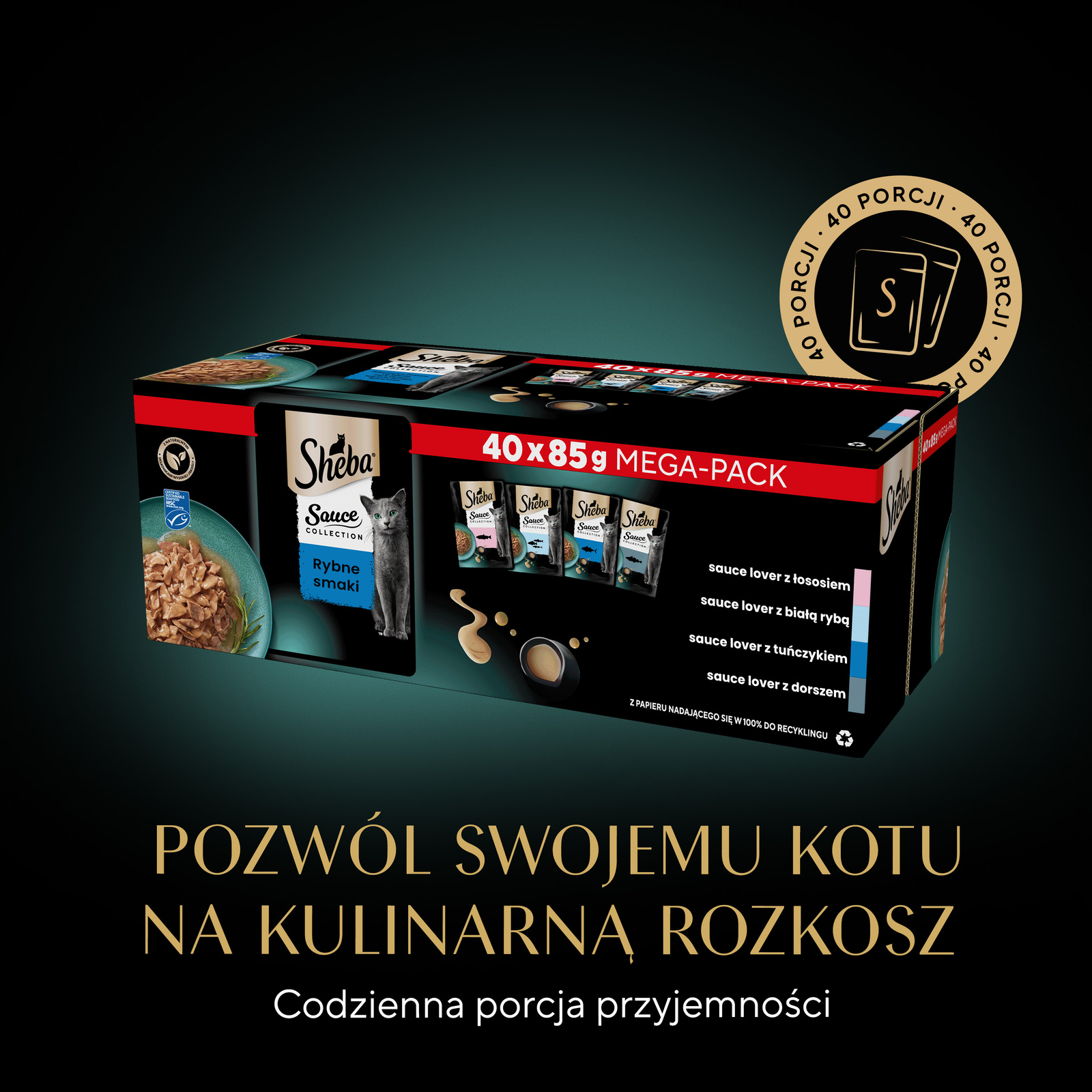 Sheba Sauce Collection Karma Dla Kota Rybne Smaki 40x85g