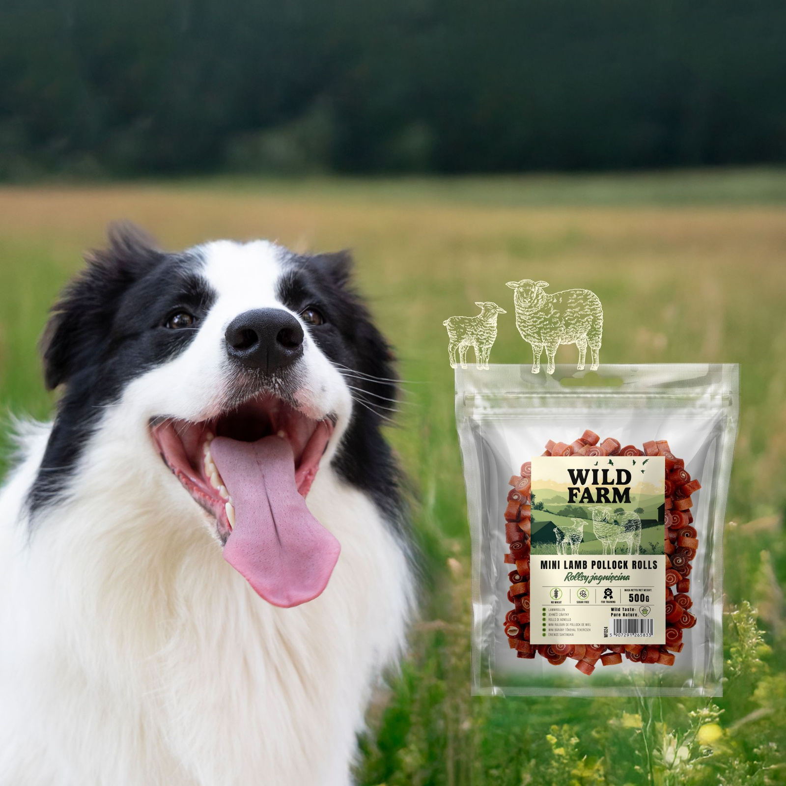 WILD FARM Rollsy Z Jagnięciny Przysmak Dla Psa 500G