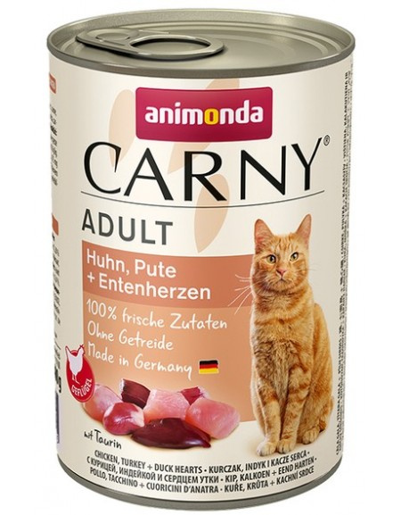 Animonda Cat Carny Adult Kurczak, Indyk I Serca Kaczki 400g