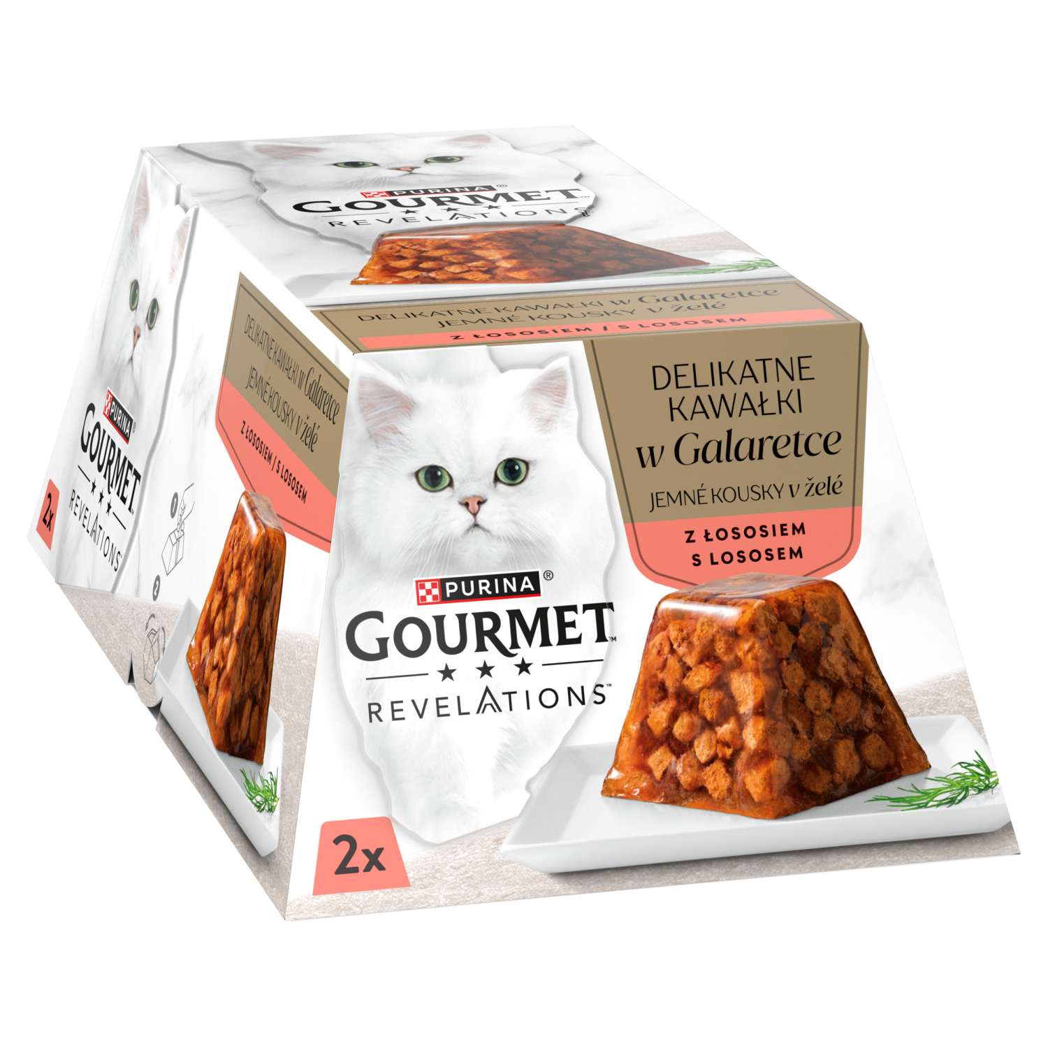 GOURMET Revelations Delikatne Kawałki w Galaretce z Łososiem 2x57g