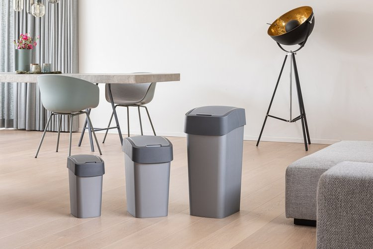 Curver Flip Bin Kosz Na Śmieci Szaro-Grafitowy 10l