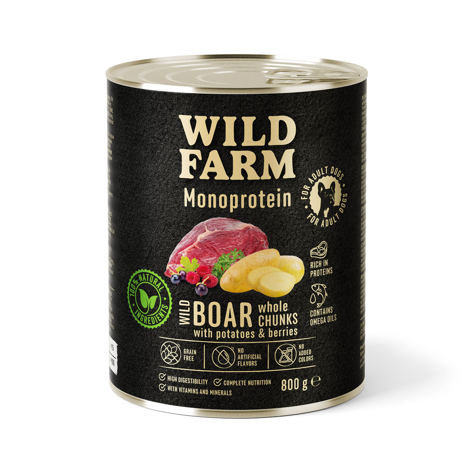 Wild Farm Monoprotein Karma Mokra Dla Psów Dziczyzna Hipoalergiczna 800g