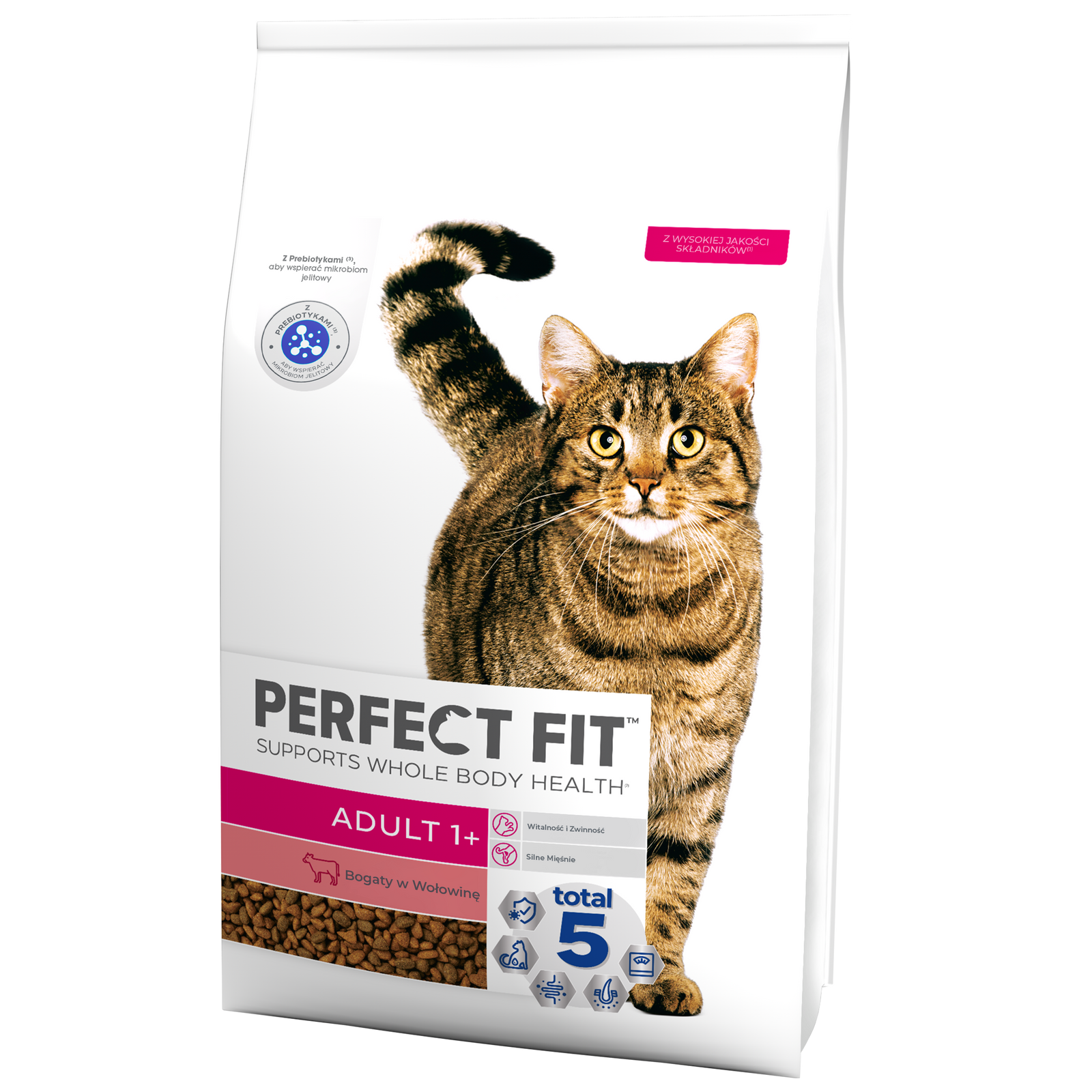 Perfect Fit™ - sucha karma pełnoporcjowa dla dorosłych kotów, bogata w wołowinę 7kg