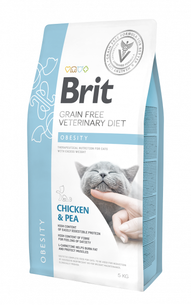Brit Grain Free Veterinary Diet Cat Obesity Kurczak Z Groszkiem 5kg