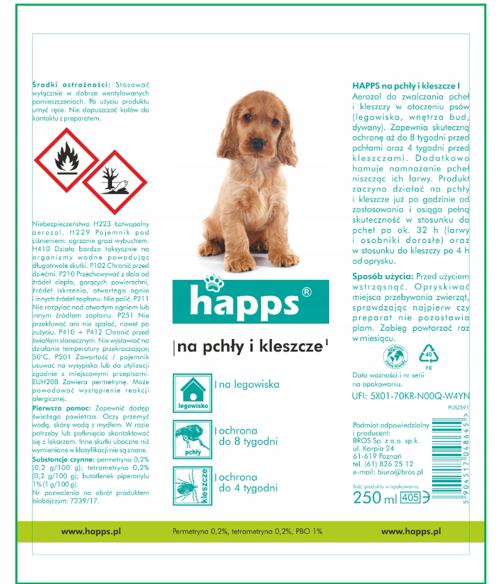 Bros Happs Na Pchły I Kleszcze 250ml