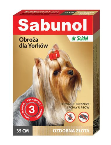 Laboratorium DermaPharm Sabunol Ozdobna Złota Obroża Dla Yorków 35cm