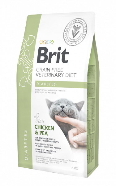 Brit Grain Free Veterinary Diets Cat Diabetes Kurczak Z Groszkiem 2kg