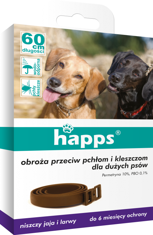 Bros Happs Obroża Przeciw Pchłom I Kleszczom Dla Dużych Psów 60cm
