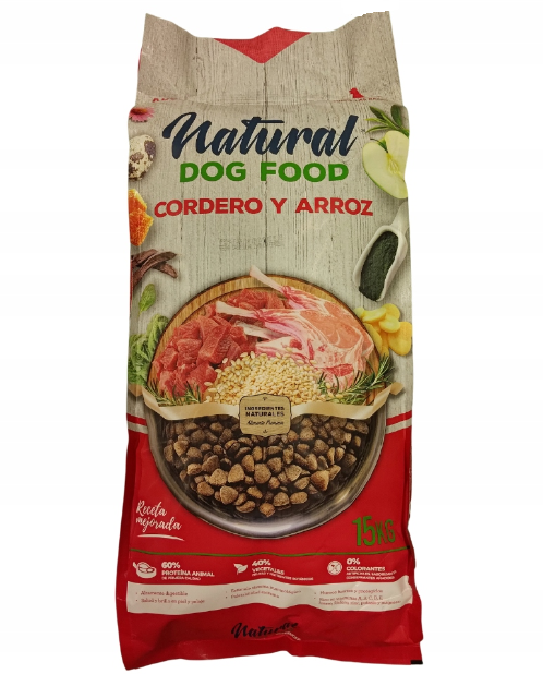 Natural Dog Food Jagnięcina & Cielęcina 15kg. 62% mięsa - Bez kurczaka