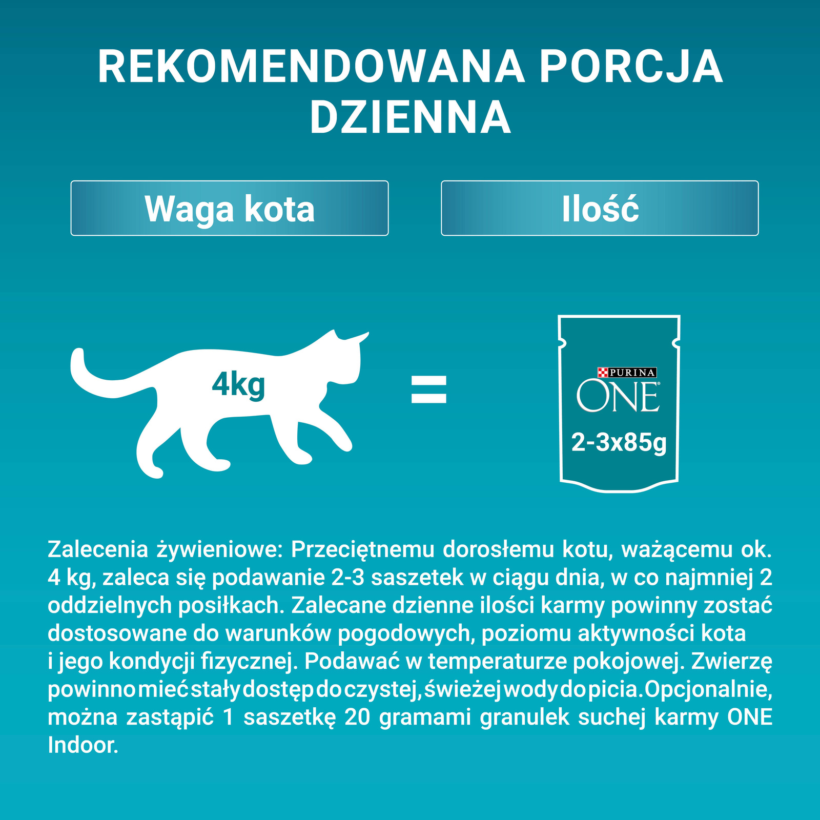 Purina One Indoor Formula Karma Dla Kota Z Tuńczykiem I Zieloną Fasolką 85g