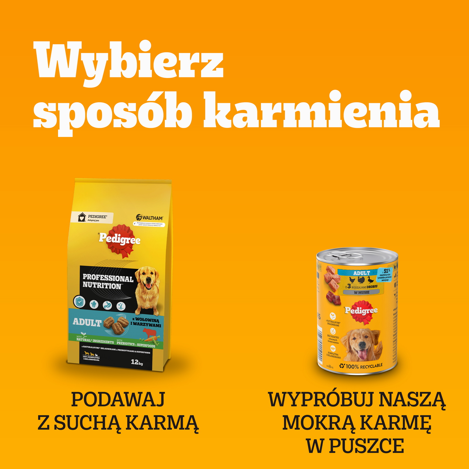 Pedigree Mokra Karma Dla Dorosłych Psów W Galaretce (Z Wołowiną, Z Drobiem) 4x100g