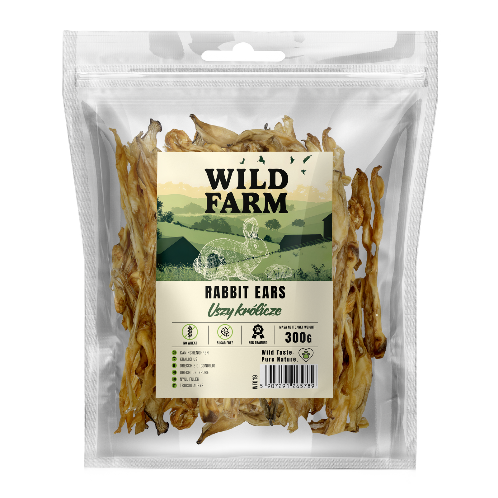 WILD FARM Uszy Królicze Przysmak Dla Psa 300G