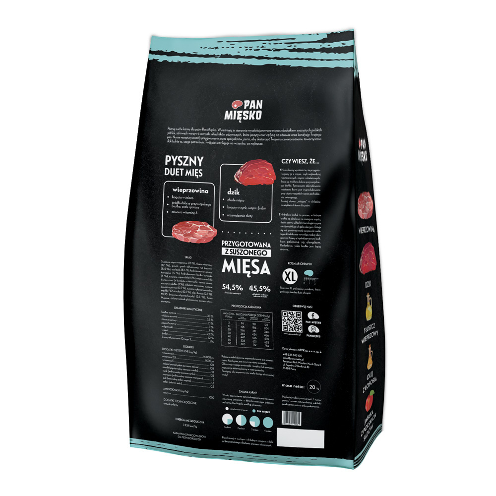 PAN MIĘSKO Wieprzowina Z Dzikiem XL 20kg