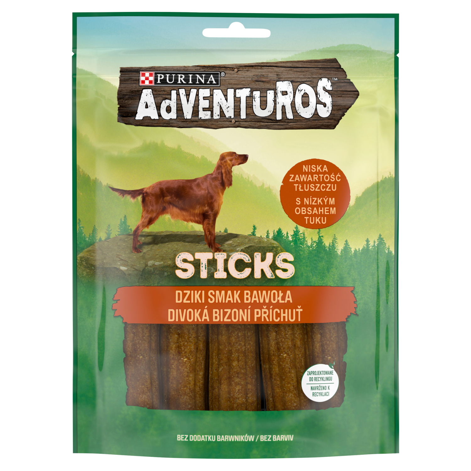Purini Adventuros Sticks Karma dla psów Dziki Smak Bawoła 120g