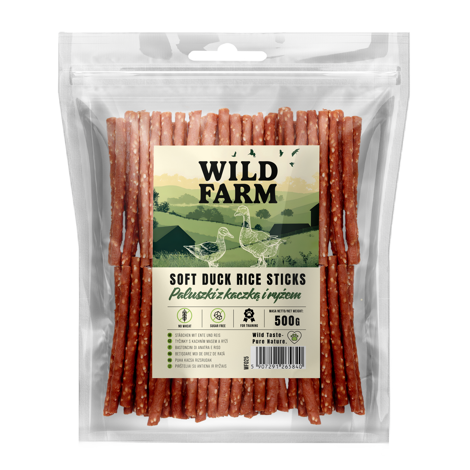 WILD FARM Paluszki Z Kaczką I Ryżem Przysmak Dla Psa 500G