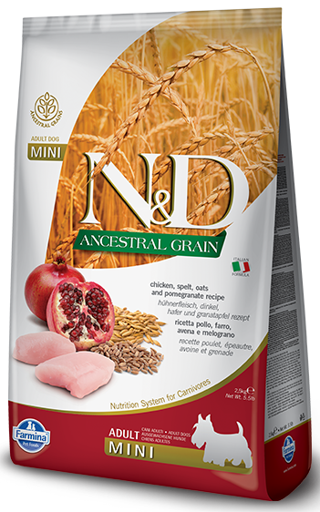Farmina N&D Ancestral Grain Canine Adult Mini Chicken&Pomegranate 7kg