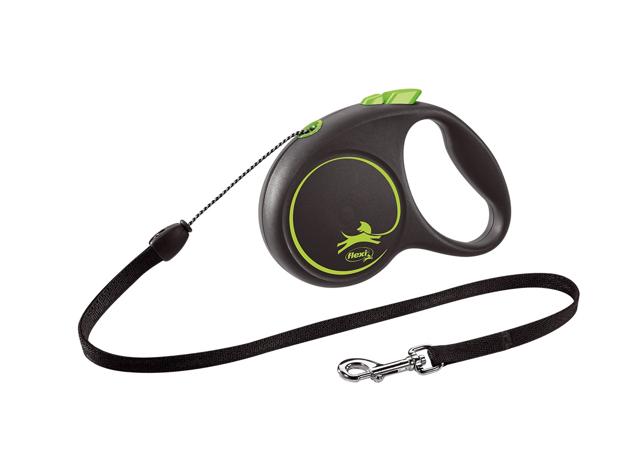 Flexi Smycz Black Design S Taśma 5m Do 12kg Zielona