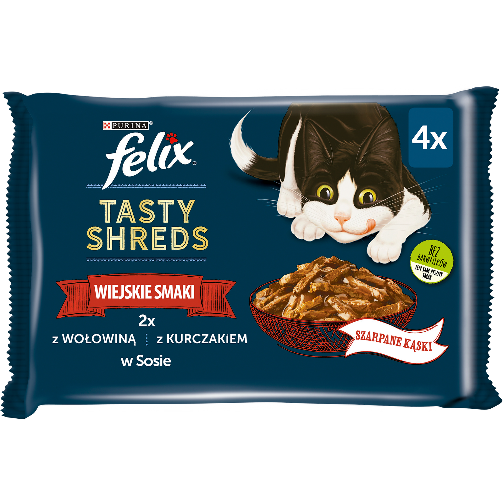 FELIX Tasty Shreds Karma dla dorosłych kotów Wiejskie Smaki w Sosie