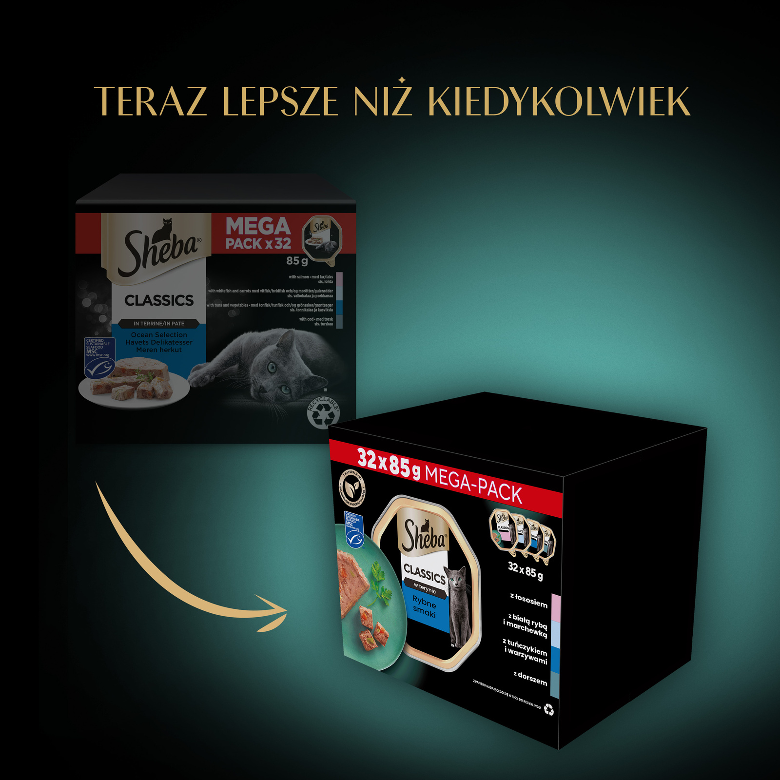SHEBA® Classics Rybne Smaki 32x85g