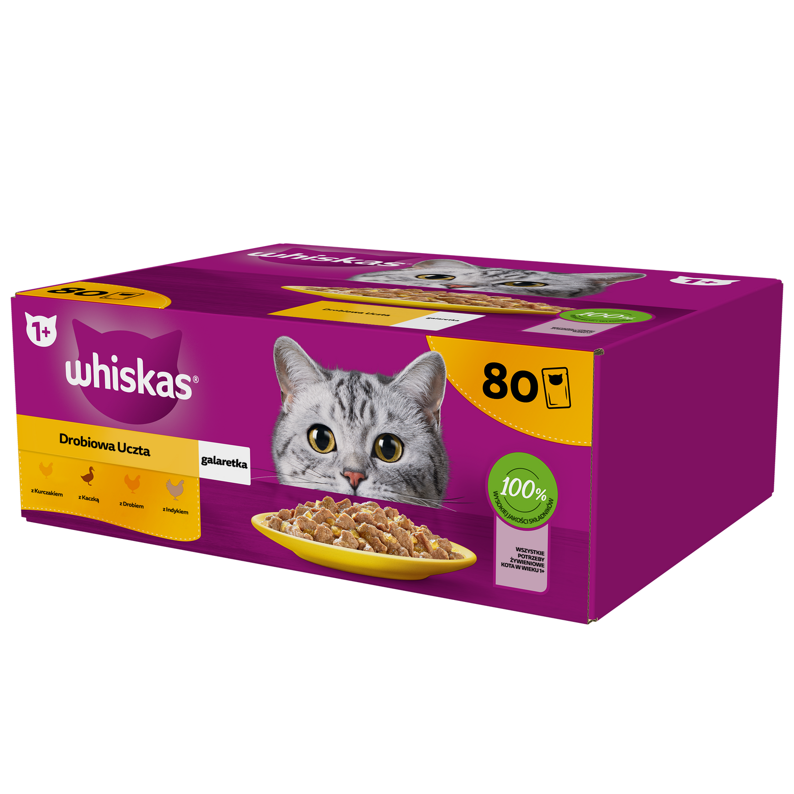 Whiskas Adult Drobiowa Uczta W Galaretce Dla Kota 80x85g