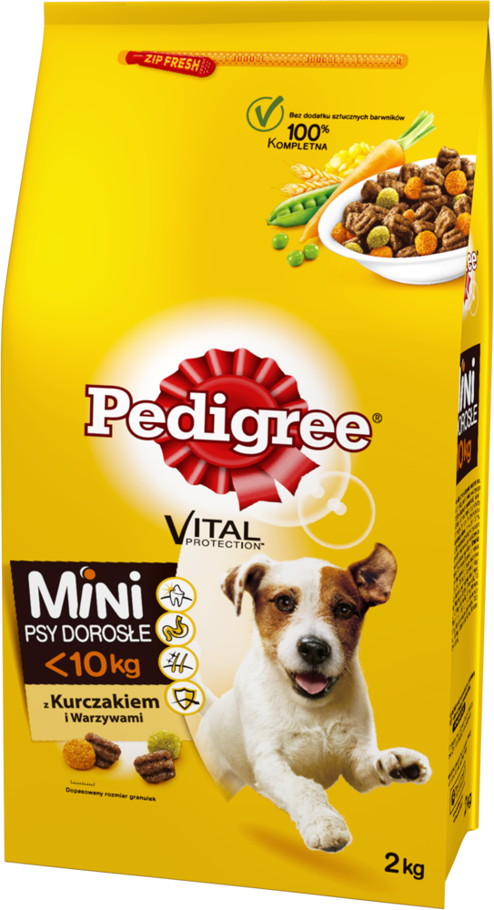 Pedigree Sucha Karma Dla Dorosłych Psów Małych Ras Z Kurczakiem I Warzywami 2kg