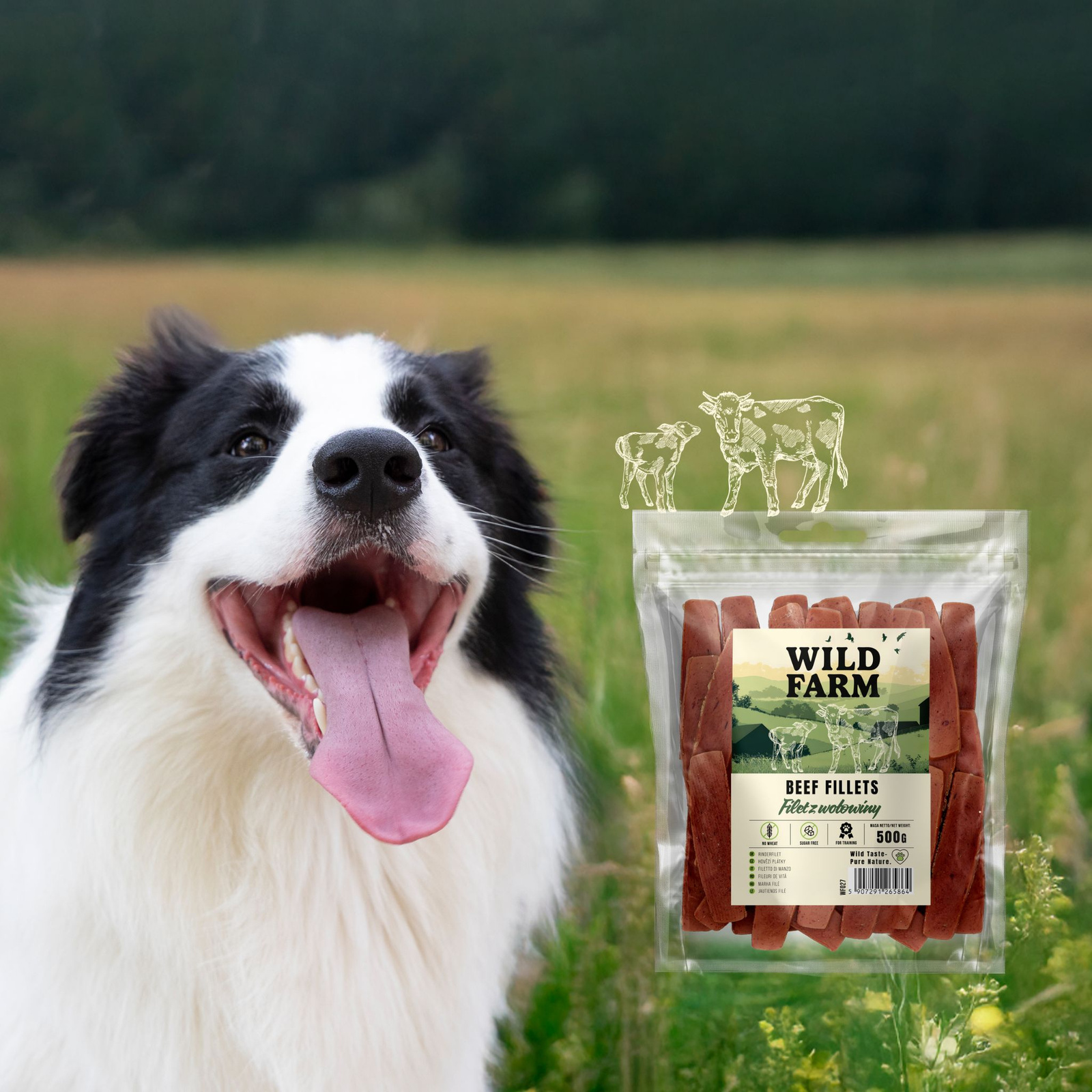 WILD FARM Filet Z Wołowiny Przysmak Dla Psa 500G