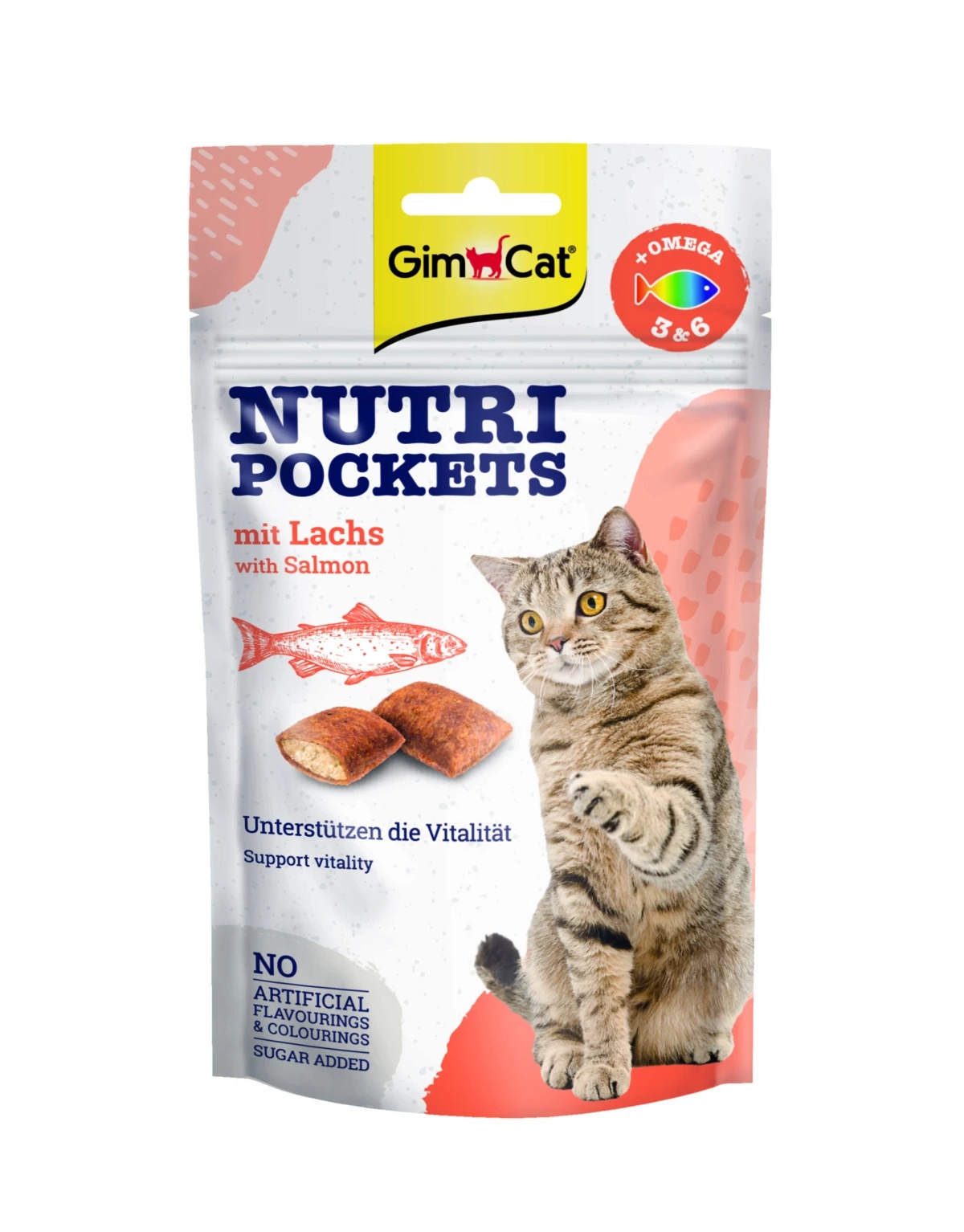 Gimcat Nutri Pockets Przysmak Łosoś Z Omega 3&6 Dla Kotów 60g