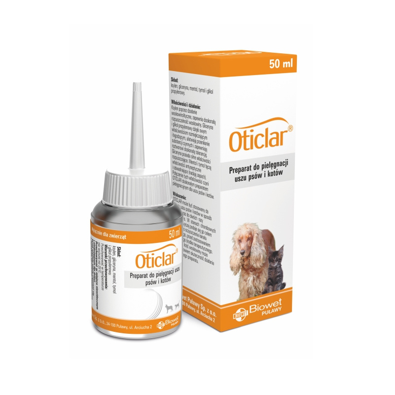 Biowet Oticlar Preparat Do Czyszczenia Uszu Psów I Kotów 50ml