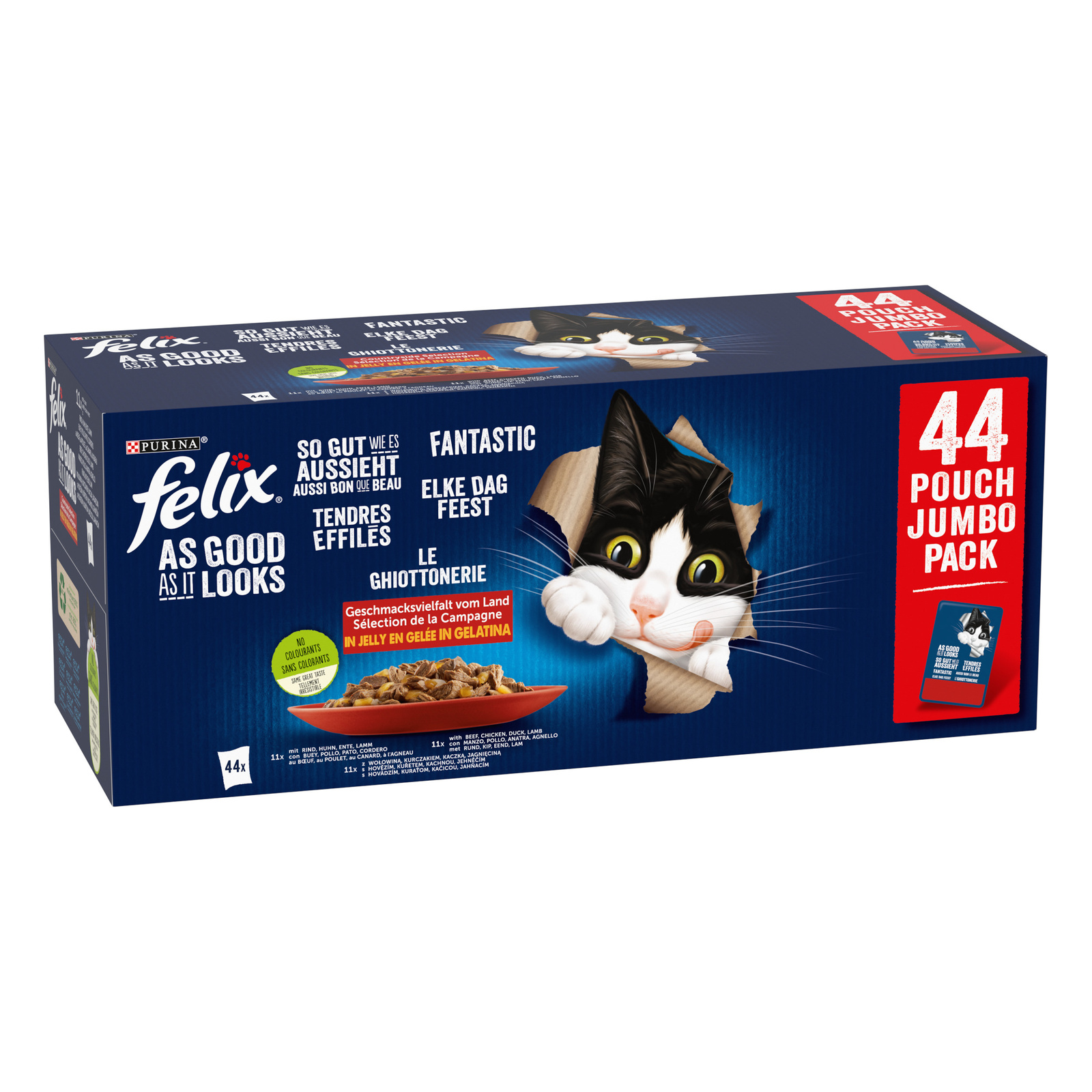 Felix Fantastic Mix Smaków W Galaretce Karma Dla Kota 44x85g