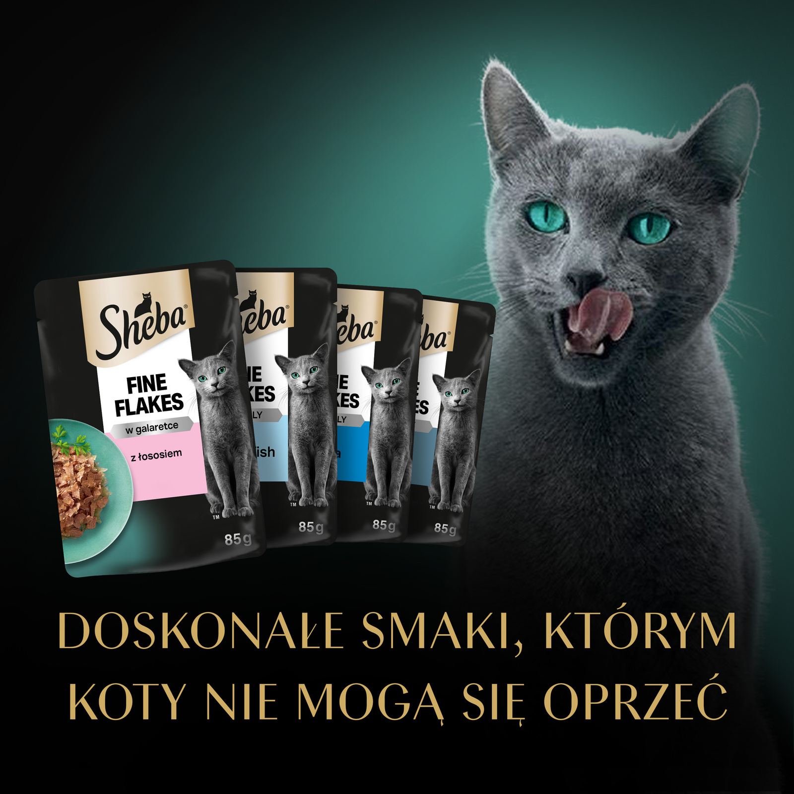 Sheba Delicacy Rybne Smaki W Galaretce, Z Łososiem, Z Białą Rybą, Z Tuńczykiem, Z Dorszem 80x85g