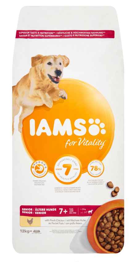 IAMS For Vitality Karma Sucha Dla Psów Senior Duże Rasy Kurczak 12kg
