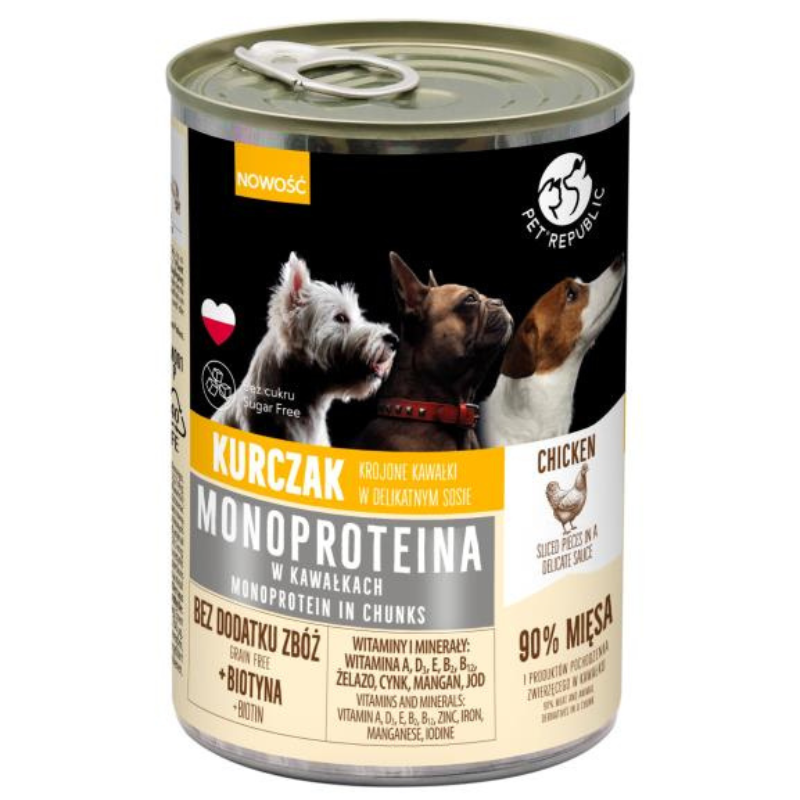 PetRepublic Monoproteina Kurczak 400g –  karma monobiałkowa dla psów